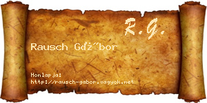 Rausch Gábor névjegykártya